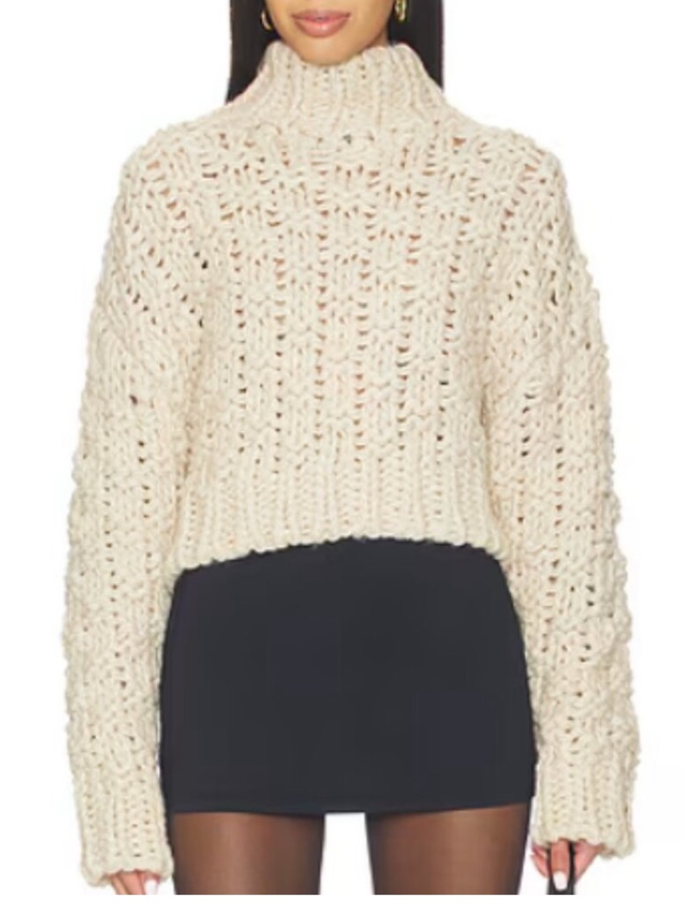 Lovers and friends chunky knit oversized sweater tan beige oatmeal revolve